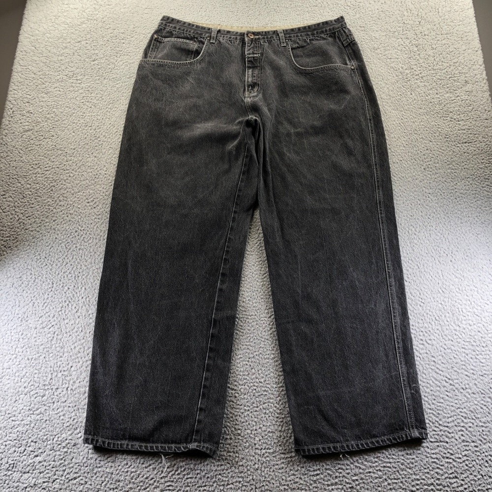 Vtg Marith Francois Girbaud Jean Men 42x31 Black Baggy Wide Leg Skater Y2K Faded